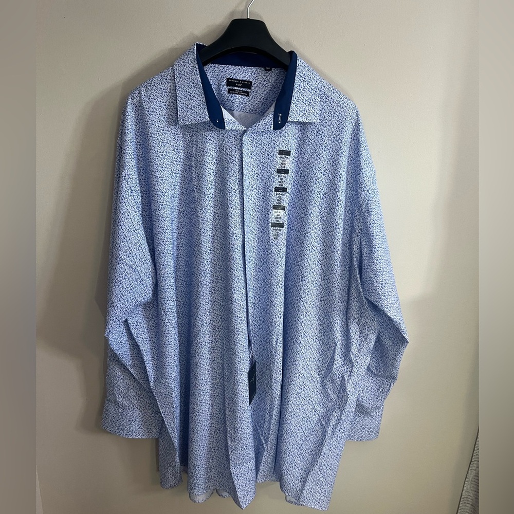 Shaquille O’Neal XLG Regular Fit Big and Tall Floral Button Down Dress Shirt